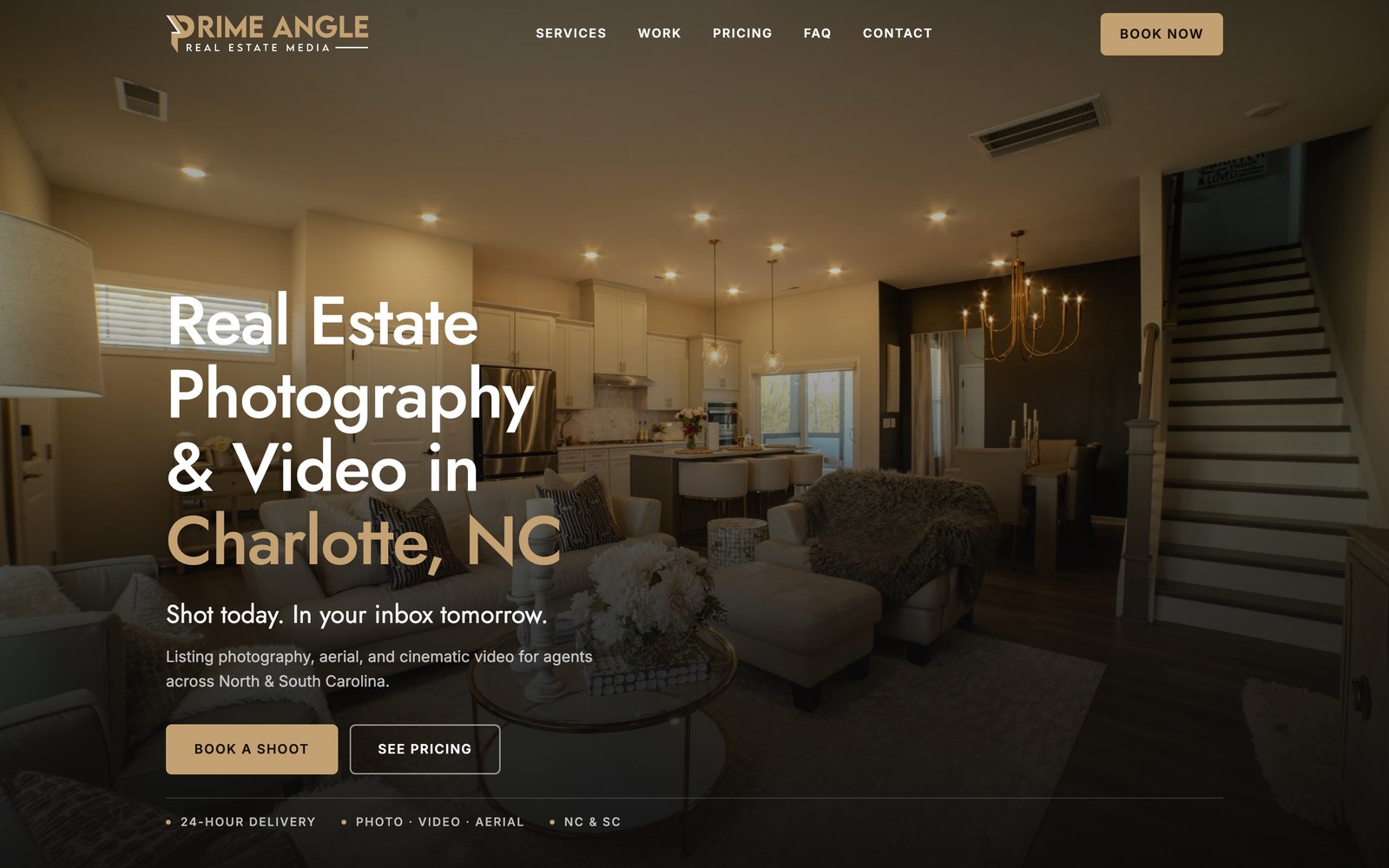 Prime Angle real estate media website redesign, homepage